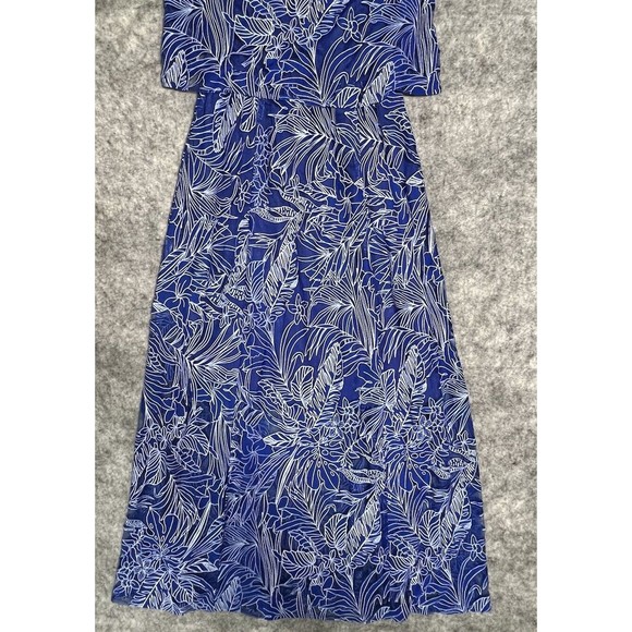 Rabbit Rabbit Rabbit Designs Sheer Maxi Dress Women’s 8 Blue Long Floral Lined - Picture 13 of 17